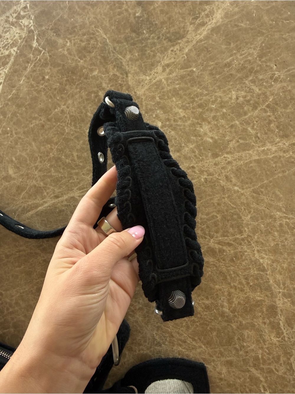 Balenciaga La Cagole Mini Black Terry Cloth - Picture 6 of 11